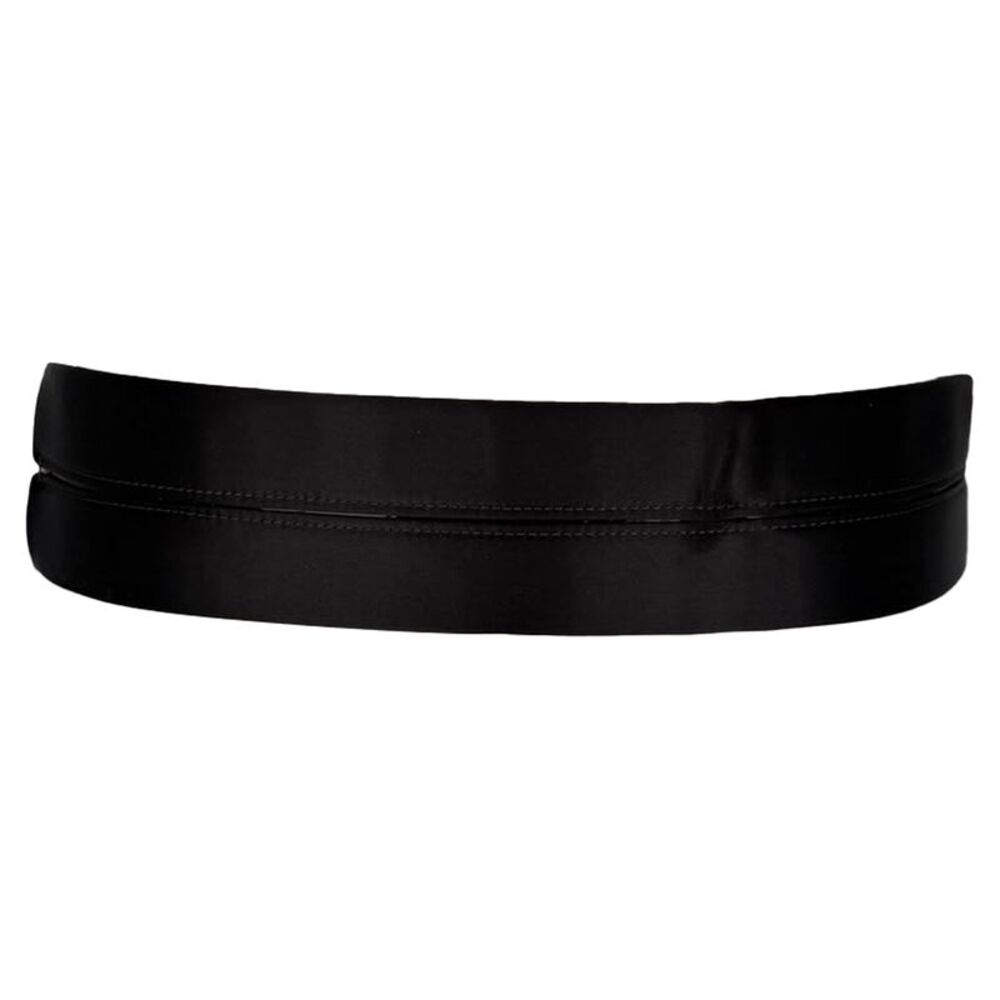 Lanvin Wide Waist Belt in Black Satin